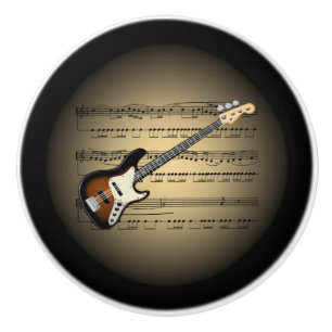 E-Gitarren-3-D Goldkugel ~ Noten ~ * ~ Keramikknauf
