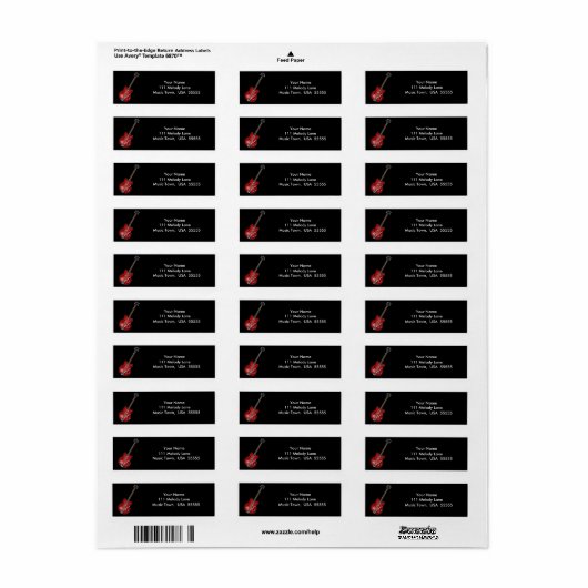 E-Gitarren-Adressetikett (Vorne)