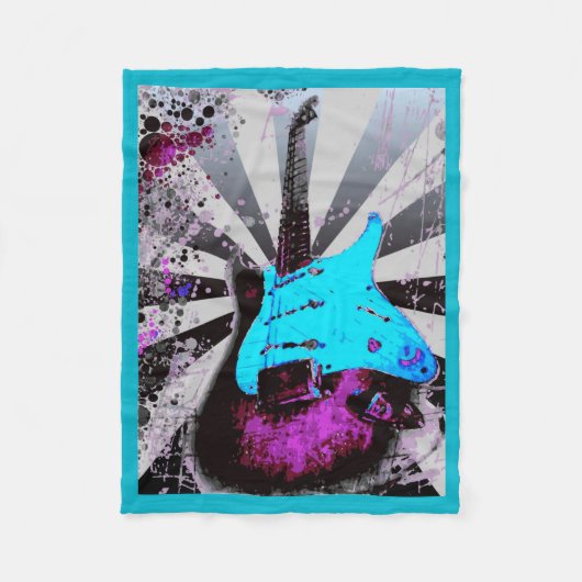 E-Gitarren-Decke Fleecedecke (Vorderseite)