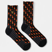 E-Gitarren Muster Monogramm Socken (Rechts)