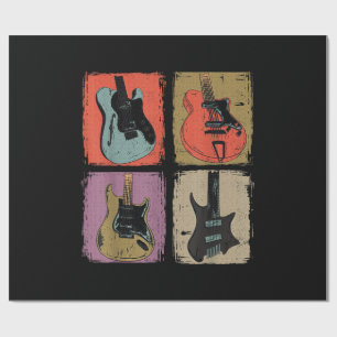 E-Gitarren-Sammlung Band Gitarrist Vintage Geschenkpapier