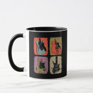 E-Gitarren-Sammlung Band Gitarrist Vintage Tasse