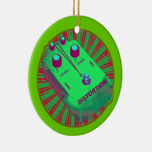 E-Gitarren-Verzerrungs-Pedal-Grün-Rot Keramikornament (Rechts)