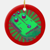 E-Gitarren-Verzerrungs-Pedal-Grün-Rot Keramikornament (Hinten)