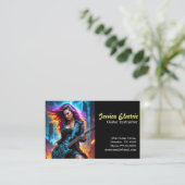 E-Gitarrenlehrer-Visitenkarte Visitenkarte (Stehend Vorderseite)