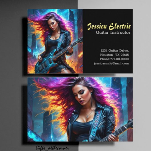 E-Gitarrenlehrer-Visitenkarte Visitenkarte
