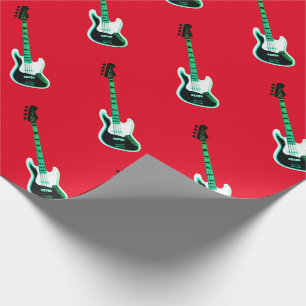 E-Gitarrenmuster in Schwarz-Weiß  Geschenkpapier