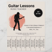 E-Gitarrenunterrichts Abrisszettel Flyer (Vorne)