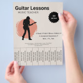 E-Gitarrenunterrichts Abrisszettel Flyer (Hand)