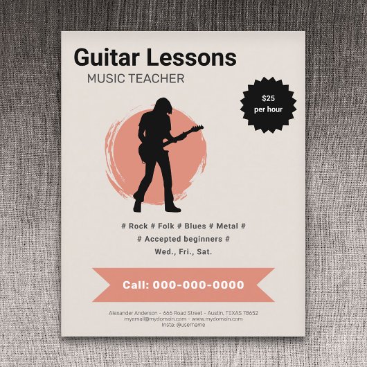 E-Gitarrenunterrichts-Flyer Flyer