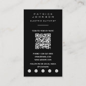 E-Gitarrist Musiker Foto QR-Code Visitenkarte (Rückseite)