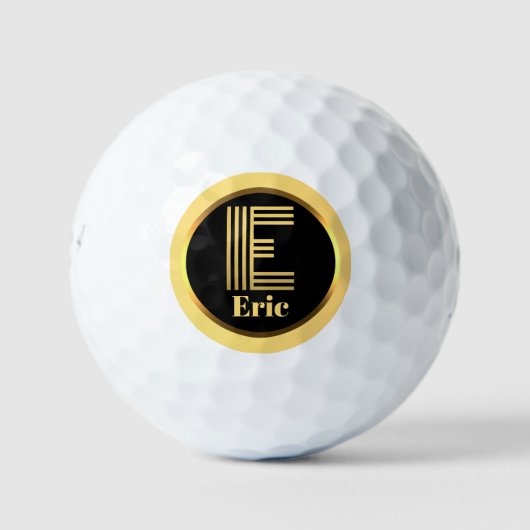 E Gold Mit Monogramm Letter Personalisierte Golfbä Golfball (Vorderseite)