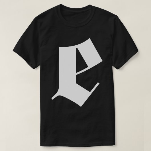 e goth Buchstabe Design T-Shirt (Design vorne)