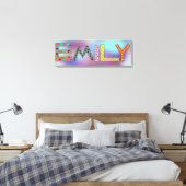 E-ILY farbige Buchstaben Mädchennamensdesign Leinwanddruck (Insitu (Schlafzimmer))