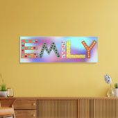 E-ILY farbige Buchstaben Mädchennamensdesign Leinwanddruck (Insitu (Wohnzimmer))