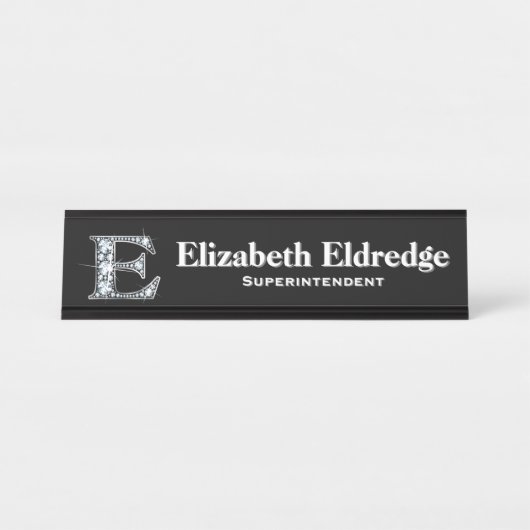 E Imitate Diamond Desk Namplate Schreibtischnamensplakette (Vorderseite )