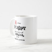 E ist für die Entropie-Physik Kaffeetasse (Vorderseite Links)