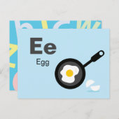 E ist für Egg - Alphabet Flash Card Postkarte (Vorne/Hinten)