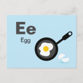 E ist für Egg - Alphabet Flash Card Postkarte (Vorderseite)