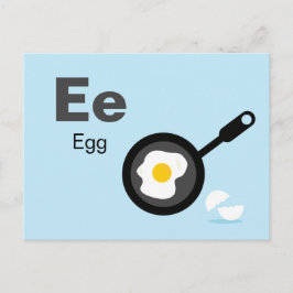 E ist für Egg - Alphabet Flash Card Postkarte