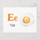 E ist für Egg - Alphabet Flash Card Postkarte (Vorderseite)