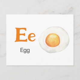 E ist für Egg - Alphabet Flash Card Postkarte