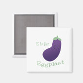 E ist für Eggplant Magnet (Vorderseite/Rückseite)