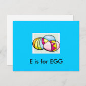 "E" ist für Eieralphets-Flashcard Postkarte (Vorne/Hinten)
