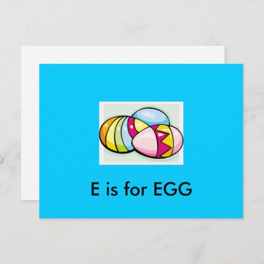 "E" ist für Eieralphets-Flashcard Postkarte (Vorne/Hinten)