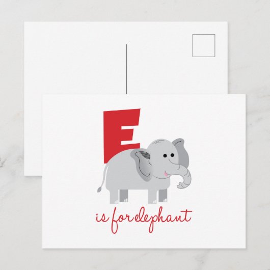 E ist für Elefanten Postkarte (Vorne/Hinten)