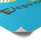 "E ist für Elefantenfarbdruck" Poster (Ecke)