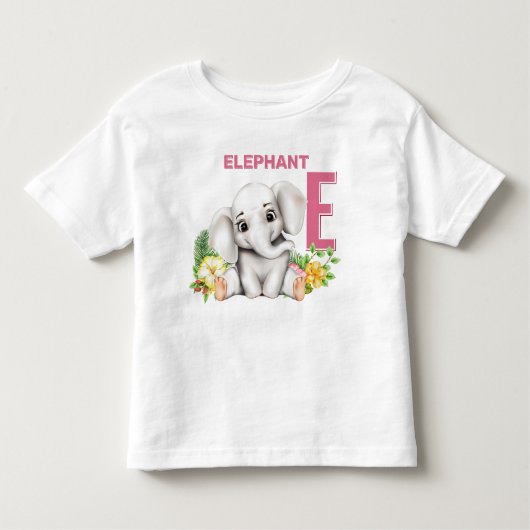 E ist für Elephant Alphabet Kleinkind T-shirt (Vorderseite)