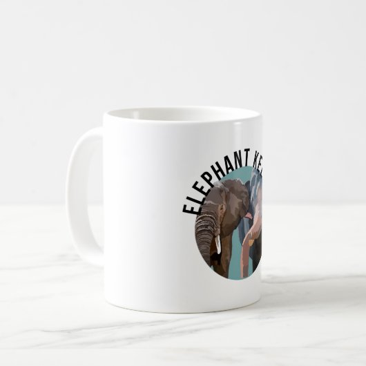 E ist für Elephant Keeper Kaffeetasse (Vorderseite Links)