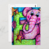 E ist für Elephant Postkarte (Vorne/Hinten)