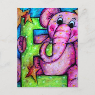 E ist für Elephant Postkarte