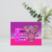 E ist für Elephant Postkarte (Stehend Vorderseite)