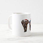 E ist für Elephant Weihnachten Kaffeetasse (Vorderseite Links)