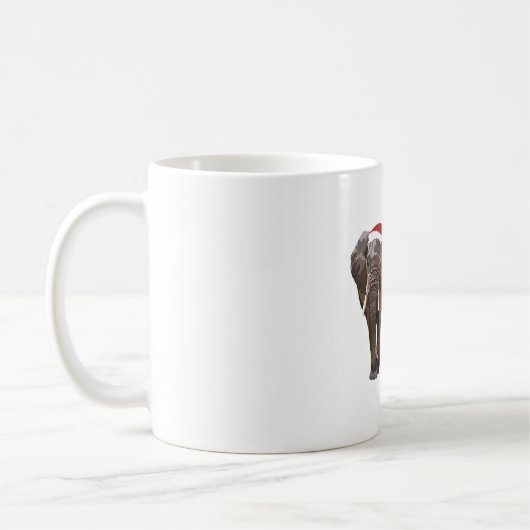 E ist für Elephant Weihnachten Kaffeetasse (Links)