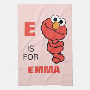 E ist für Elmo Name hinzufügen Geschirrtuch