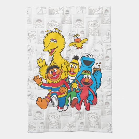 E ist für Elmo | Name hinzufügen Geschirrtuch (Vertikal)