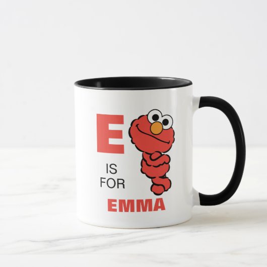 E ist für Elmo | Name hinzufügen Tasse (Rechts)