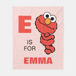 E ist für Elmo Pink - Name hinzufügen Fleecedecke
