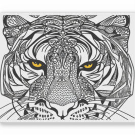E.J. Gold Tiger Face Removable Vinyl Aufkleber