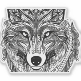 E.J. Gold Wolf Gesichter entfernt Vinyl Aufkleber