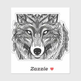 E.J. Gold Wolf Gesichter entfernt Vinyl Aufkleber