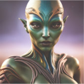 E.J. Goldene Prinzessin Zenafurr aus Andromeda Vin Aufkleber (Vorderseite)