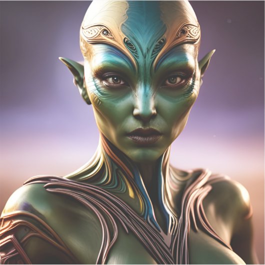 E.J. Goldene Prinzessin Zenafurr aus Andromeda Vin Aufkleber (Vorderseite)