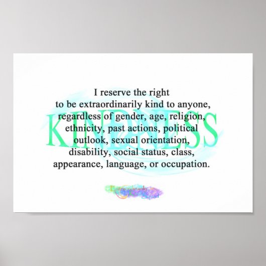 E.K.S. Kindness Poster (Vorne)