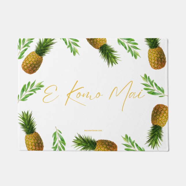 E KOMO MAI - HAWAIIAN WELCOME - TÜR MAT FUßMATTE (Vorderseite)