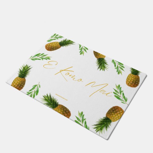 E KOMO MAI - HAWAIIAN WELCOME - TÜR MAT FUßMATTE (Schrägansicht)